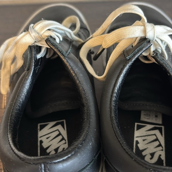 Vans Old Skool stacked Black leather lace up platform Sneakers 8.5 - Picture 6 of 9